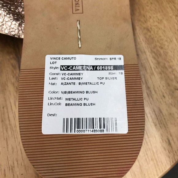 Vince Camuto Pink Metallic Slides Slip On Sandals Womens Size 7 B - Picture 10 of 11